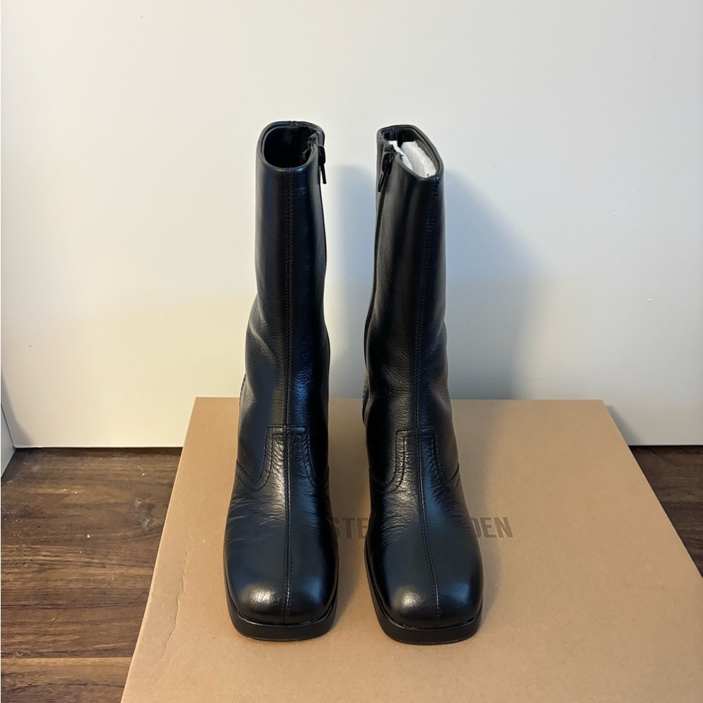 Steve Madden Black Heeled Boots BRAND NEW